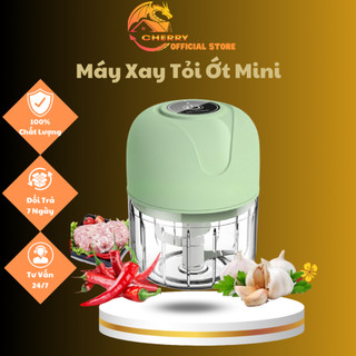 Máy Xay Tỏi Ớt Mini Đa năng Cầm Tay 250ml Cao Cấp - Xay Tỏi Ớt Mini Xanh Nhỏ(Cherry Store)