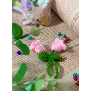 Móc khoá hoa len handmade đáng yêu, Hoa linh lan 2 nụ