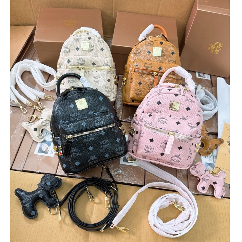 Balo MCM size 18x20 đủ màu fullbox kèm khoá chó FULL BOCX NGUYÊN SIU MTA02/10