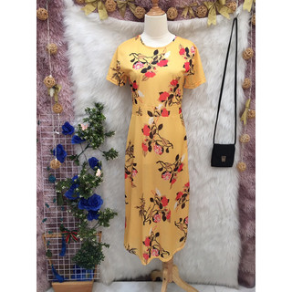 Đầm Hoa Phom Dài Chữ A  2 hand- Size M