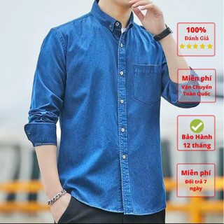 Sơ Mi Nam JEAN DENIM, TÚI NGỰC . Tay dài. Dáng Xuông cực Hot. Thích hợp đi làm, đi chơi, đi học