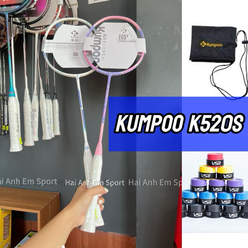 [Chính hãng] Vợt cầu lông Kumpoo K520S có căn cước lưới sẵn bao đánh tặng túi quấn cán - 2AESport Ha