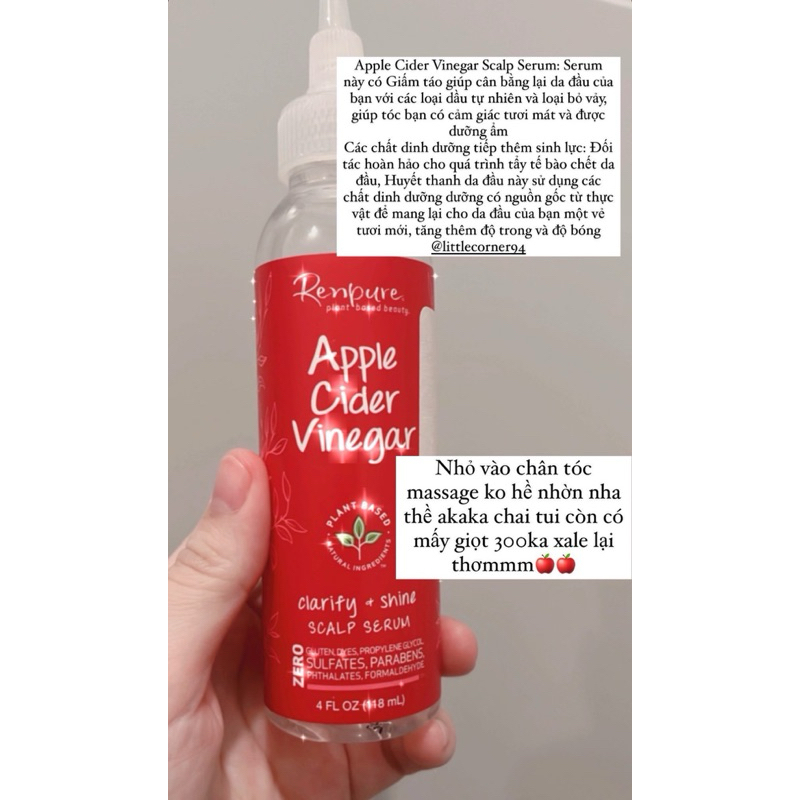 AUTH BILL MỸ serum dưỡng tóc Apple Cider Vinegar