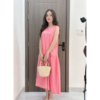Váy maxi xuông đuôi cá đỏ sát nách