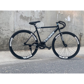 Xe Đạp Fixed Gear & Single Speed, Đen Bóng - Vành 4 Phân Đen ( KÈM STRAP )