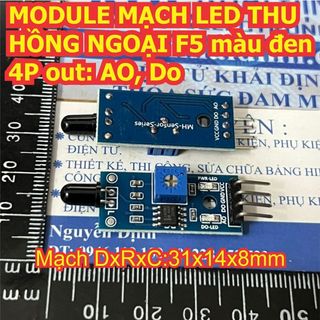 2 cái MODULE MẠCH LED THU HỒNG NGOẠI F5 màu đen 4P out: AO, DO kde0368