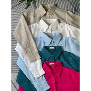 MAY LINEN - Áo sơ mi nữ Linen tưng Premium 10 màu, áo form cơ bản