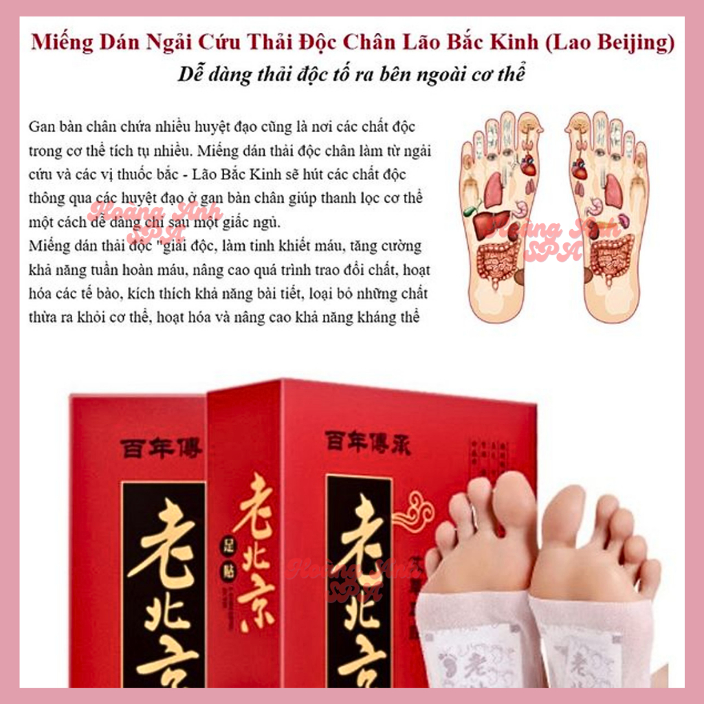 Hộp 50 miếng dán thải độc bàn chân | Miếng dán bàn chân thải độc Ông Lão Bắc Kinh