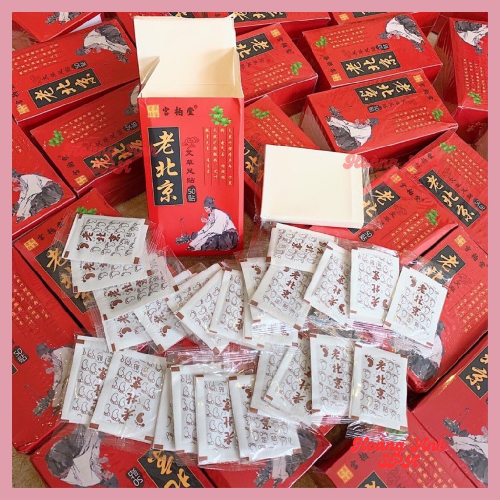 Hộp 50 miếng dán thải độc bàn chân | Miếng dán bàn chân thải độc Ông Lão Bắc Kinh