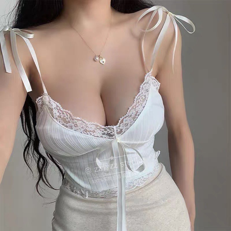 Áo hai dây croptop mặc hè, áo kiểu nữ không mút màu đen trắng thun co giãn tôn dáng sang chảnh G809 | BigBuy360 - bigbuy360.vn