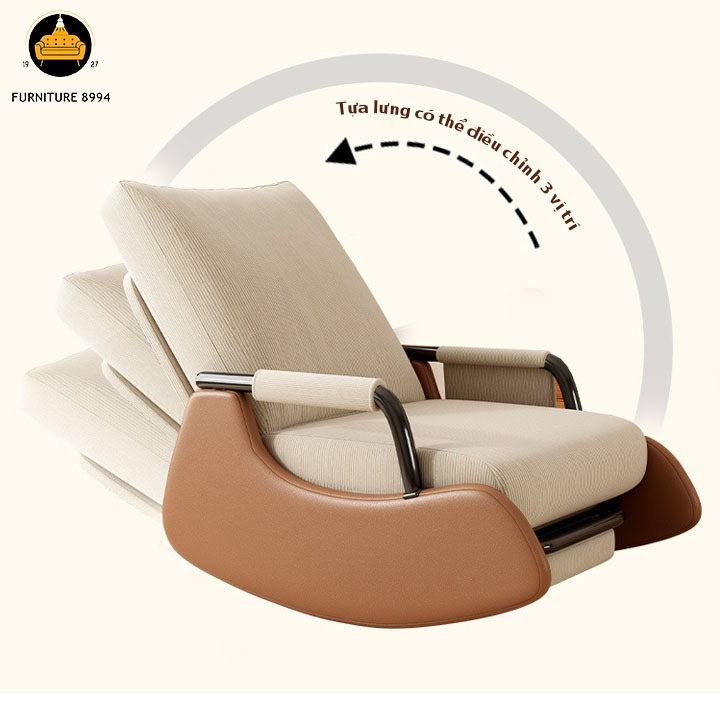 Ghế Sofa Lười Bập Bênh Gấp Gọn, Ghế Sofa Đơn Thư Giãn Có Ngả Lưng Tùy Chỉnh, Ghế Bập Bênh SMART FURNITURE 8994 | BigBuy360 - bigbuy360.vn
