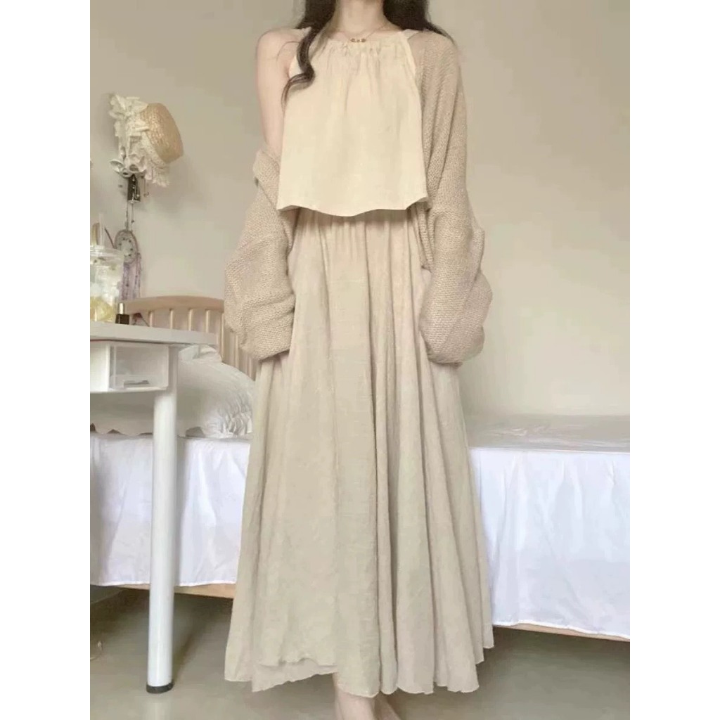 ( 95cm) Chân váy Yummy dáng dài hai lớp, Chân váy ống rộng phong cách nhẹ nhàng | BigBuy360 - bigbuy360.vn