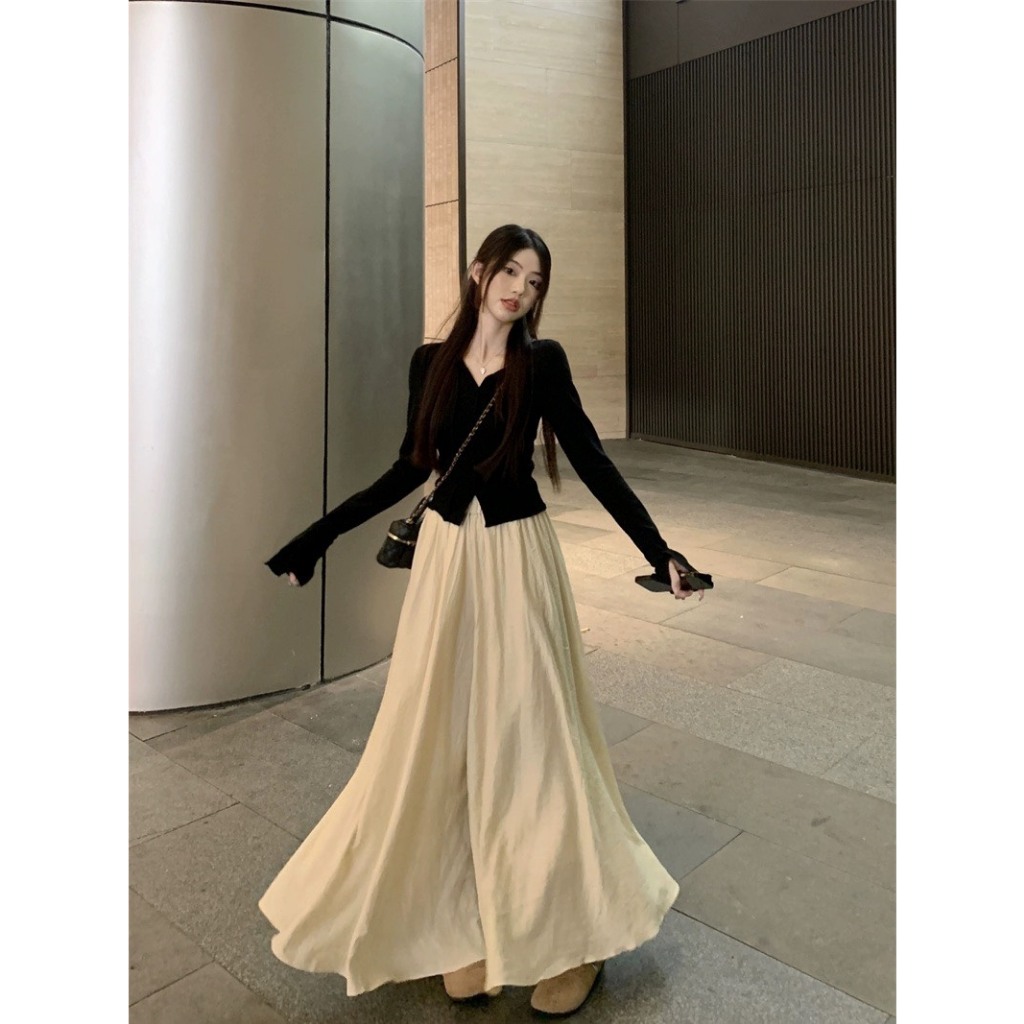 ( 95cm) Chân váy Yummy dáng dài hai lớp, Chân váy ống rộng phong cách nhẹ nhàng | BigBuy360 - bigbuy360.vn
