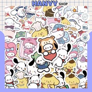 Set 100 Sticker Sanrio Vẽ Tay Cute, Nhãn Dán Trang Trí Góc Học Tập, Vali Mũ Bảo Hiểm, Laptop, Phụ Kiện Dễ Thương
