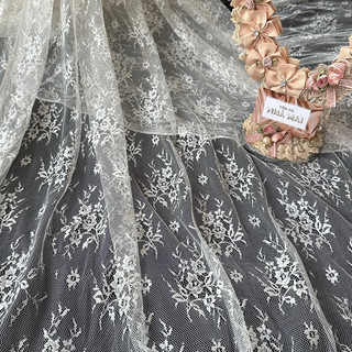 1m vải ren lưới mềm dệt hoa phong cách boho vintage