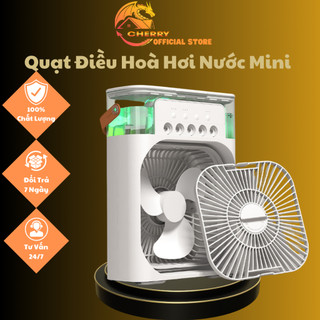 Quạt Điều Hòa Hơi Nước Mini 600ml, Phun Sương Tạo Ẩm Làm Mát Để Bàn Văn Phòng(Cherry Store)