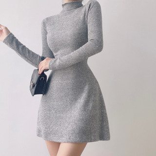 Đầm body Tantalizing chất len tăm siêu mịn, cổ cao tay dài ôm dáng V25