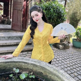 [XẢ KHO]Bộ bà ba tay dài gấm/Chất liệu áo gấm, quần lụa