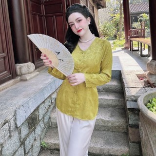 [XẢ KHO]Bộ bà ba tay dài gấm/Chất liệu áo gấm, quần lụa