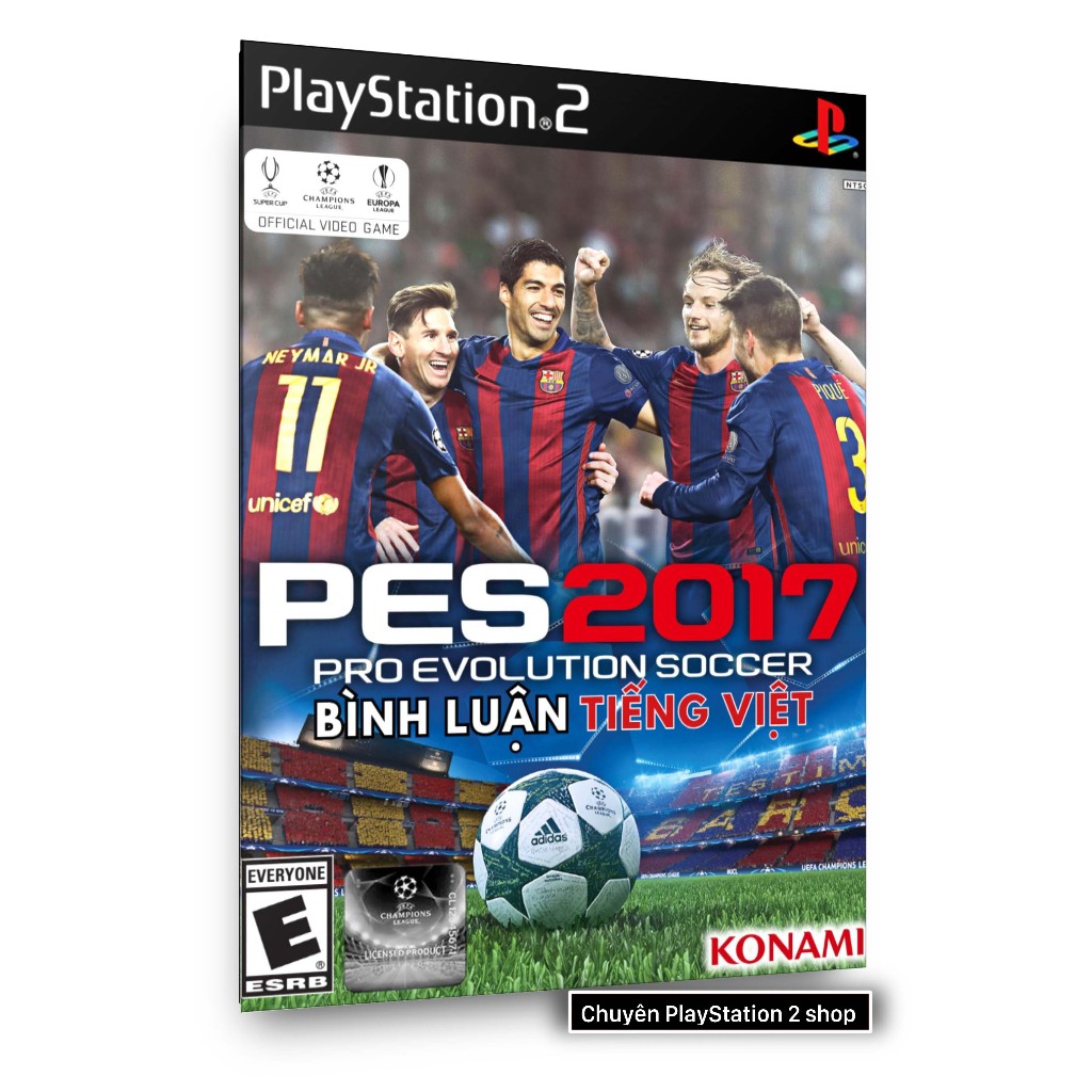 Đĩa game PES 17 tiếng Việt (thể thao) cho máy game PS2