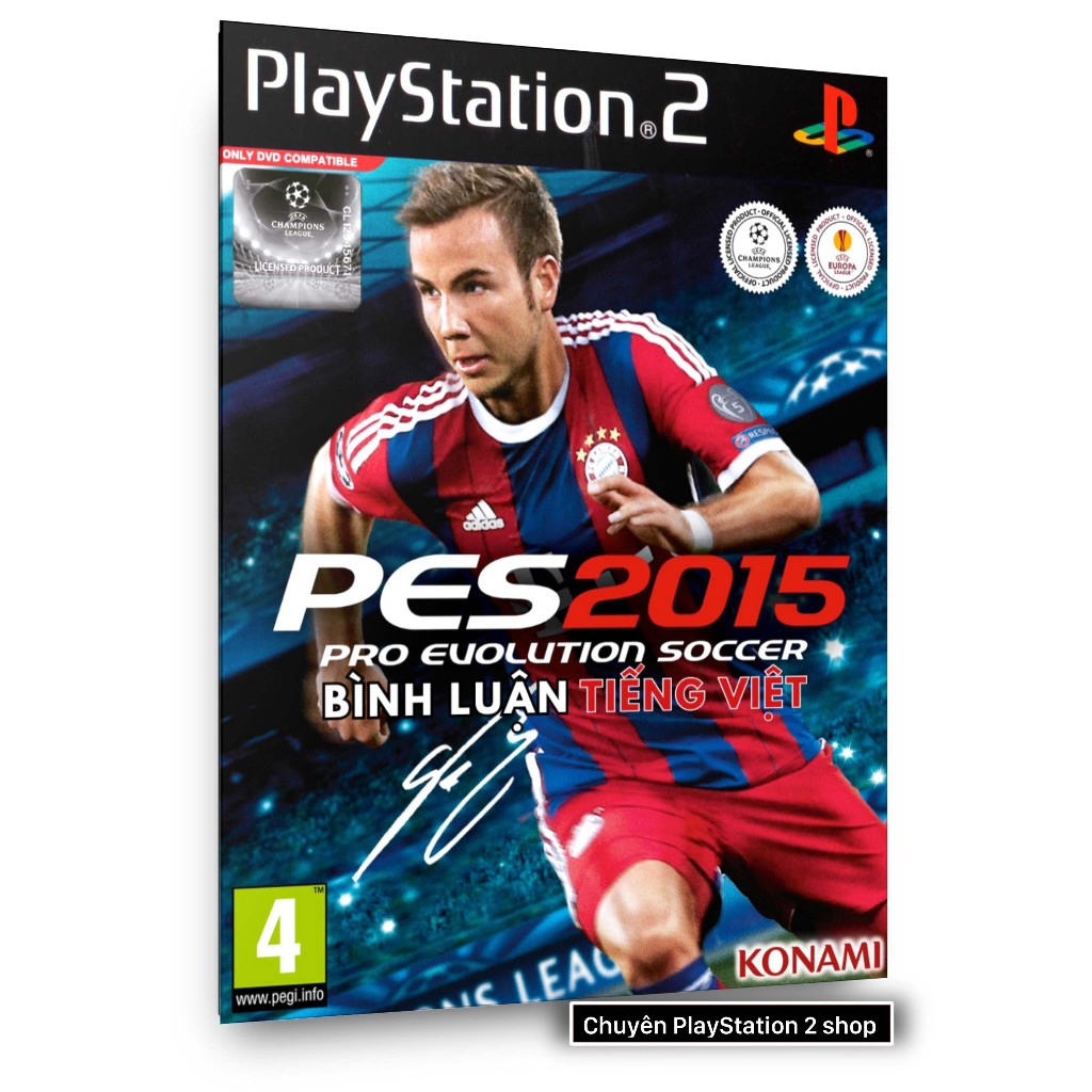 Đĩa game PES 15 tiếng Việt (thể thao) cho máy game PS2