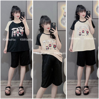 Bộ bầu bộ sau sinh- cộc tay cottong pha tay -5 màu