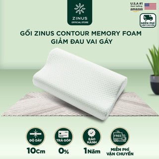Gối Memory Foam Giảm Đau Vai Gáy, Giảm Ngủ Ngáy - Zinus Contour Pillow
