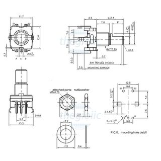 [2 Cái]- EC11 Rotary Encoder 20 Vị Trí Núm Dài 20mm
