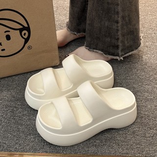  Dép bánh mì đế cao 6cm cho nữ chất cao su mềm 2 quai hình cún tai dài siêu đẹp HOTTREND 8663 nổi  