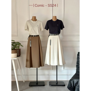 Chân váy xếp ly kèm belt Comic