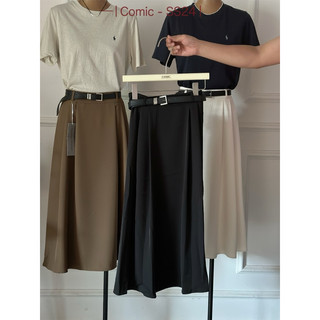Chân váy xếp ly kèm belt Comic