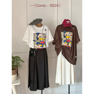 Chân váy xếp ly kèm belt Comic