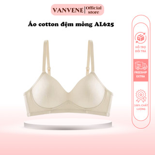Áo Ngực AL625 Cotton 3D Đệm Mỏng Không Gọng Vanvene Mềm Mịn Chống Hở Viền Hở Cup Áo 3 Khuy Cài Dây Áo Dễ Dàng Điều Chỉnh