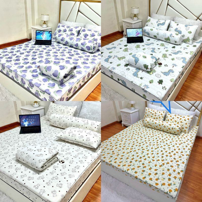 Ga gối trần bông đũi cotton, ga giường trần bông xuất khẩu cao cấp mềm mịn thoáng mát đủ kích thước 
