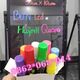 Bảng Viết Dạ Quang, Bảng Led Huỳnh Quang, 60x80cm, 50x70cm, 40x60cm ( Tặng 10 Bút + Full Phụ Kiện )