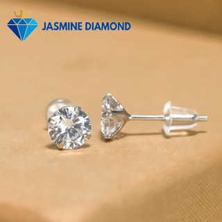 Bông tai nam nữ kim cương nhân tạo Moissanite bạc xi bạch kim ZRE035-40