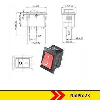 Set 5 Công tắc bập bênh 3A 250V KCD11-11 10x15MM