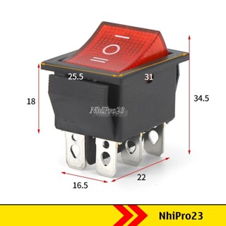  Công tắc bập bênh 3 chế độ 16A 250V KCD4-102 31x25mm 6 Chân đảo chiều 