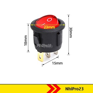 Công tắc bập bênh tròn có đèn 6a 250v kcd1