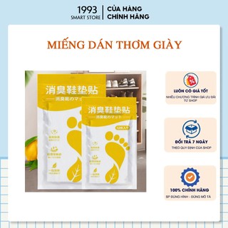Miếng dán thơm giày, khử mùi giày tất, hôi chân hương chanh thơm mát - Túi 12 miếng