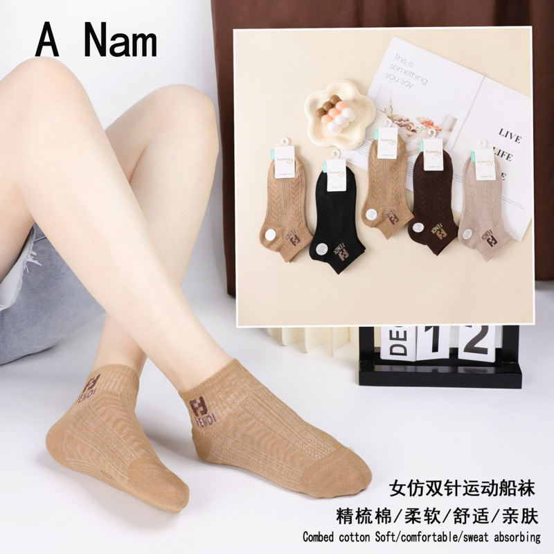 5-10 đôi tất nữ dày dặn cổ trung Fd