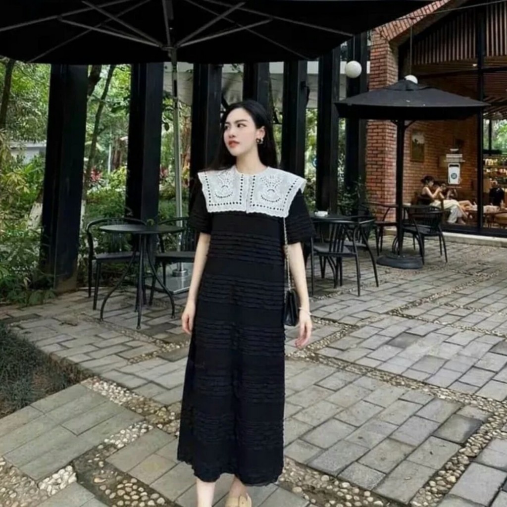 Váy Bầu Ren Cao Cấp Cổ Tim Đuôi Cá Đẹp Sang Chảnh