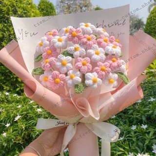 Hoa len lưu ly, Bó hoa năm cánh bằng len, hoa cúc bằng len,hoa mai - bó hoa tốt nghiệp quà tặng - hoa len handmad