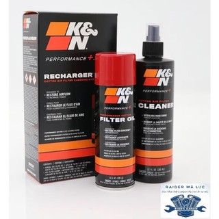 Bộ vệ sinh và dầu lọc gió động cơ K&N dạng xịt mẫu mới nhập khẩu USA