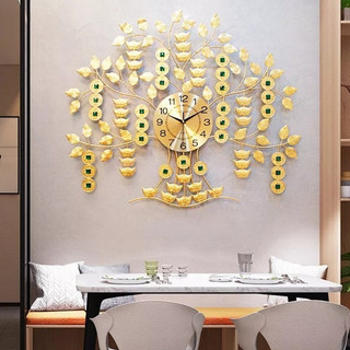 Đồng Hồ Treo Tường Trang Trí Nghệ Thuật Cây Kim Tiền-phú quy và tài lộc-decor tường đẹp ,giá rẻ,quà tặng ý nghĩa