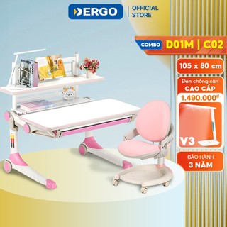Bộ Bàn Học Thủy Lực Cao Cấp DERGO Hanover D01M - C02 Chống Gù Chống Cận (Tặng bộ quà học tập)