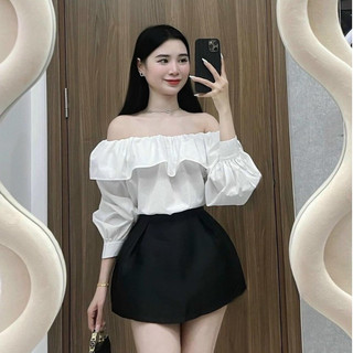  Áo Trễ Vai Kiểu SassyBare Tee Tay Dài Phong Cách Pháp Thời Trang Nữ Doll Diva