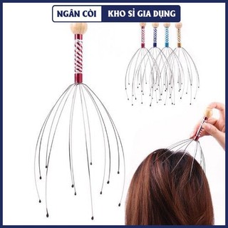 Cây massage đầu thư giãn, dụng cụ gãi đầu hình bạch tuộc xả stress tiện ích