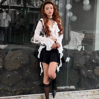 Zurie top - áo croptop bèo chất voan - thiết kế bởi iamcoco.official