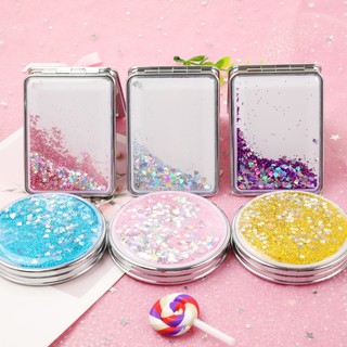 Gương cầm tay mini - nước kim sa lấp lánh